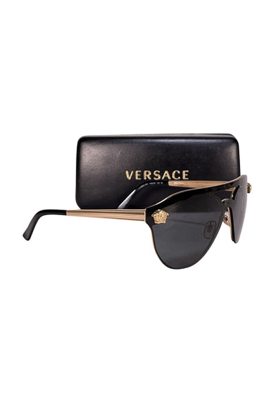 Versace - Black Frameless Sunglasses