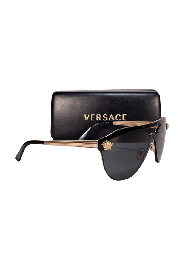 Versace - Black Frameless Sunglasses