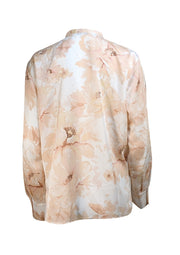 Vince - Blush Pink Floral Button Down Blouse Sz L - Current Boutique