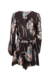 Ramy Brook - Black & Blue Print Drop Waist Mini Dress Sz M - Current Boutique