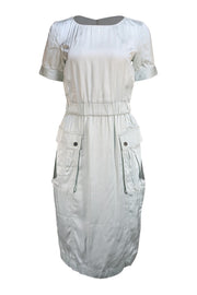 Jason Wu - Pastel Green Short Sleeve Satin Dress Sz S - Current Boutique