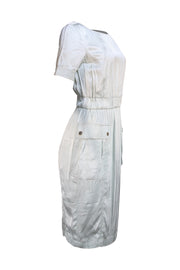 Jason Wu - Pastel Green Short Sleeve Satin Dress Sz S - Current Boutique