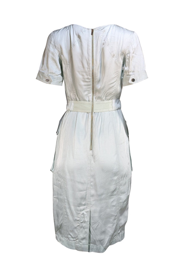 Jason Wu - Pastel Green Short Sleeve Satin Dress Sz S - Current Boutique