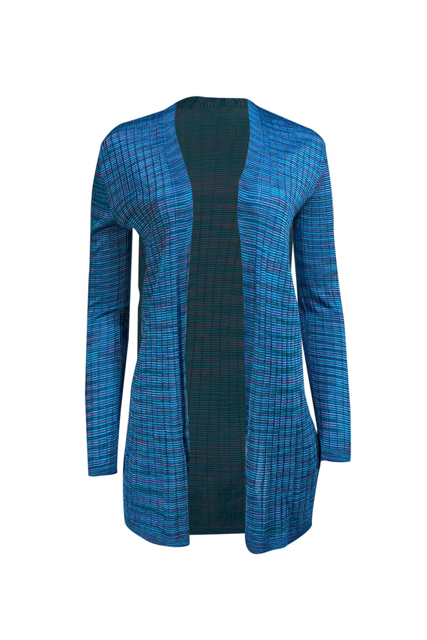 Missoni - Blue, Green, & Purple Blend Open Front Cardigan Sz 8 - Current Boutique