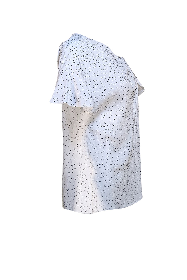 The Fold - White & Black Polka Dot Shirt Sz 10