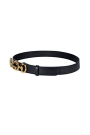 Gucci - Black Leather Logo Buckle Horsebit Belt Sz S - Current Boutique