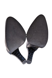 Freda Salvador - Blue & Black Snakeskin Print Leather Heels Sz 9 - Current Boutique