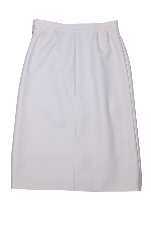 Chloe - Ivory Wool Blend Slit Front Skirt Sz 4 - Current Boutique