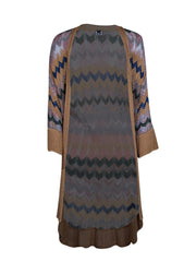 Missoni - Orange, Blue, & Green Chevron Knit Long Cardigan Sz 6 - Current Boutique