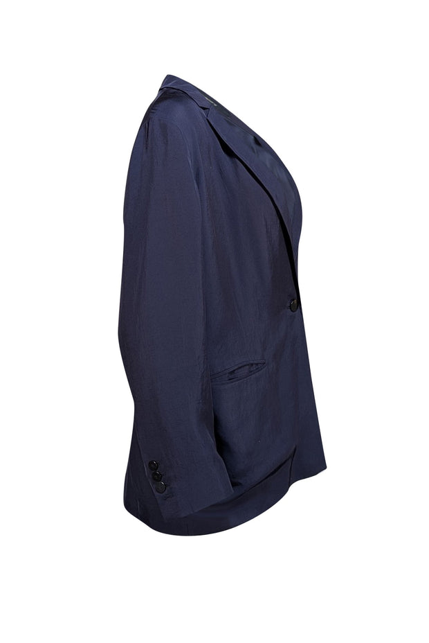 Theory - Dark Navy Single Button Loose Blazer Sz 10 - Current Boutique