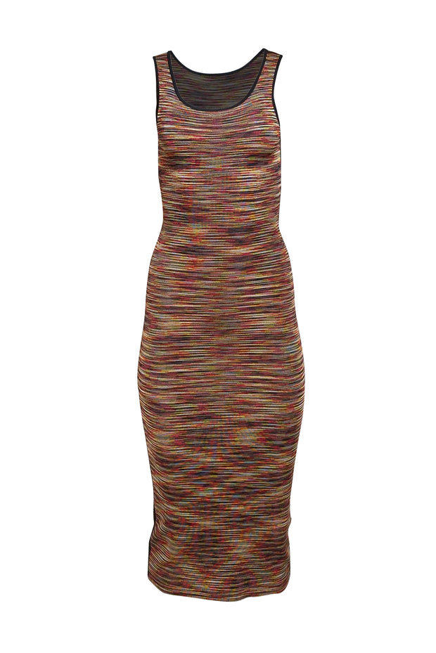 Sandro - Red, Black, & Green Blend Knit Sleeveless Maxi Dress Sz S - Current Boutique