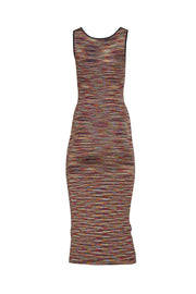 Sandro - Red, Black, & Green Blend Knit Sleeveless Maxi Dress Sz S - Current Boutique