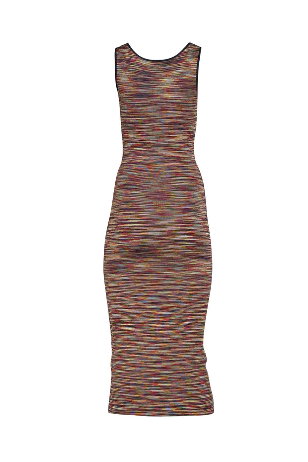 Sandro - Red, Black, & Green Blend Knit Sleeveless Maxi Dress Sz S - Current Boutique