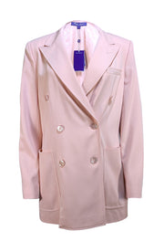 Ralph Lauren - Pastel Pink Wool Double Breasted Blazer Sz 8 - Current Boutique