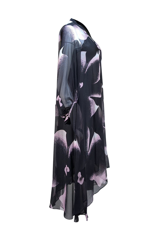 Diane von Furstenberg - Black, White, & Pink Printed "Kipling" Dress Sz 8 - Current Boutique