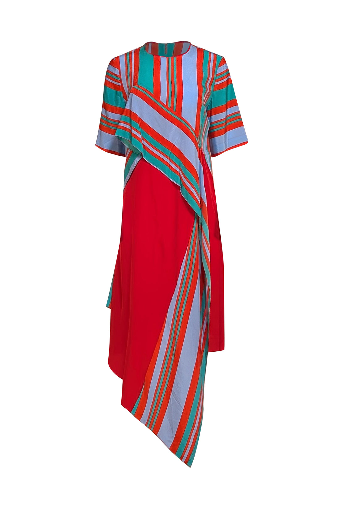 red and green striped dress NEYRA RED-GREEN STRIPED SHORT DRESS S / Green