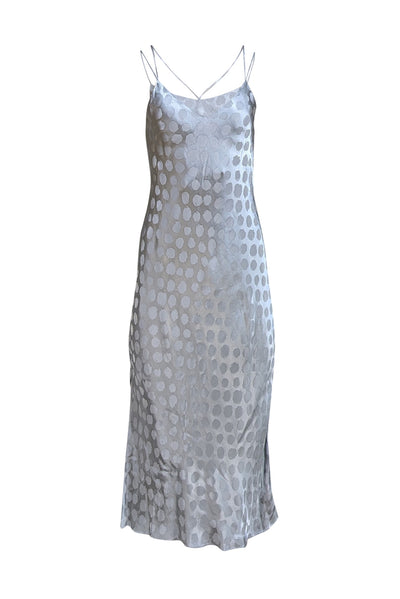 Theory -  Silver Polka Dot Slip Maxi Dress Sz S - Current Boutique