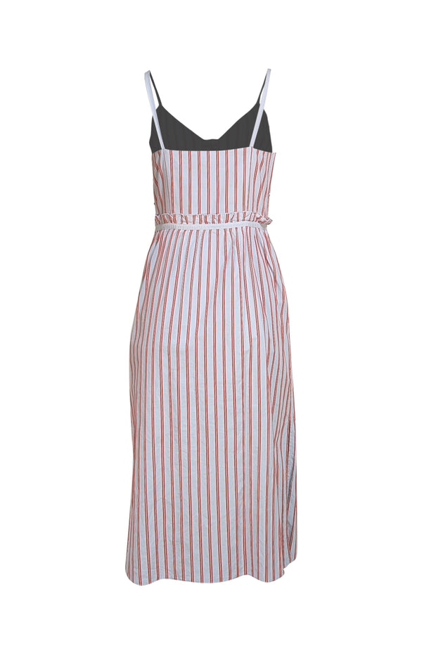 Derek Lam - Blue & Red Stripe Ruffle Trim Sz 8 - Current Boutique