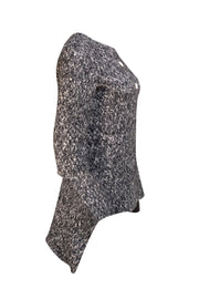Celine - Grey Multi Chucky Knit Button Back Sweater Sz 10