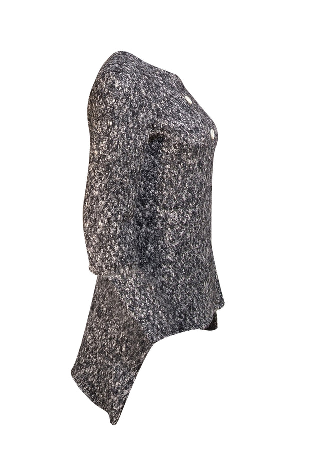 Celine - Grey Multi Chucky Knit Button Back Sweater Sz 10