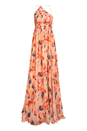 Saulee - Light Pink w/ Coral & Blue Print Sleeveless Formal Dress Sz 4