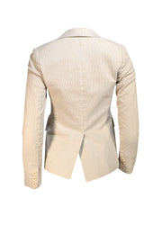 Theory - Beige Striped Cotton Blend Blazer Sz S