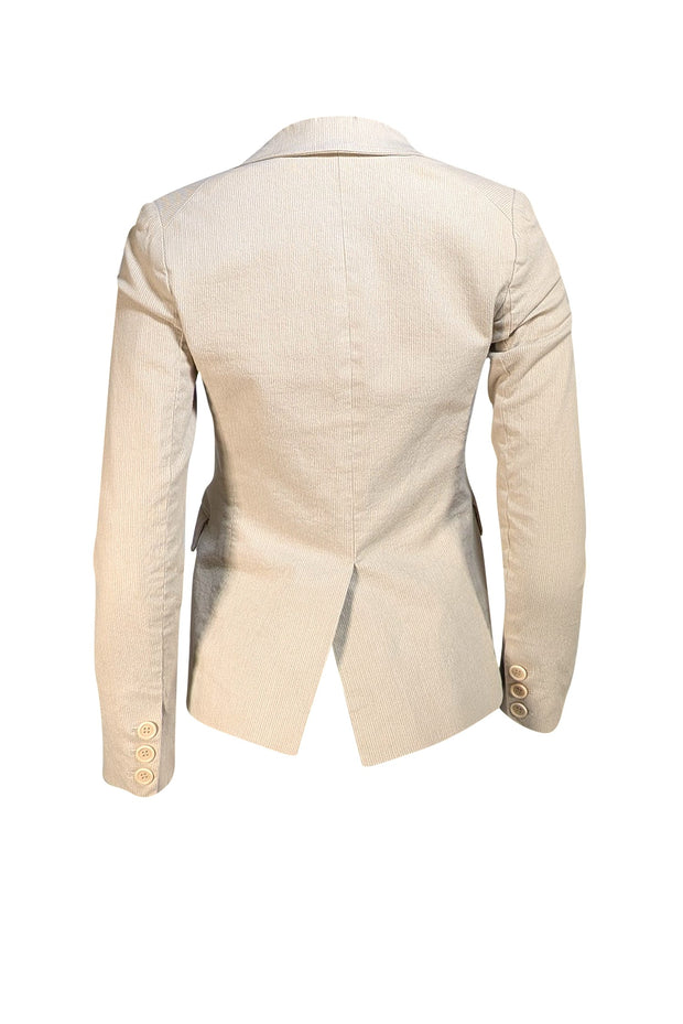 Theory - Beige Striped Cotton Blend Blazer Sz S