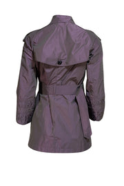 Burberry - Purple & Green Iridescent Short Trench Coat Sz 8