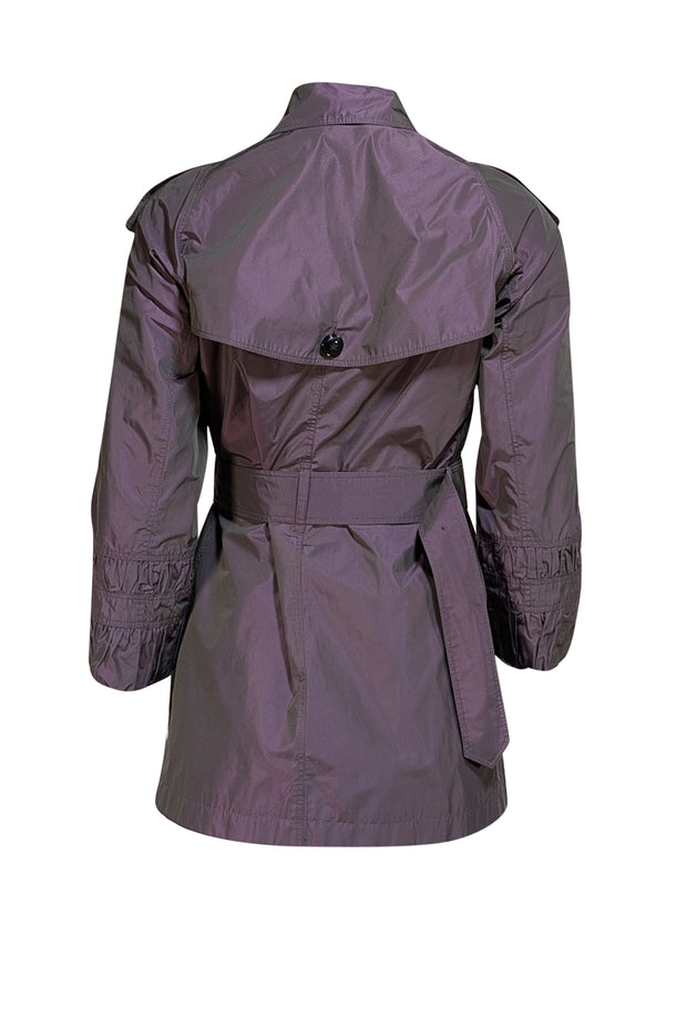 Burberry - Purple & Green Iridescent Short Trench Coat Sz 8