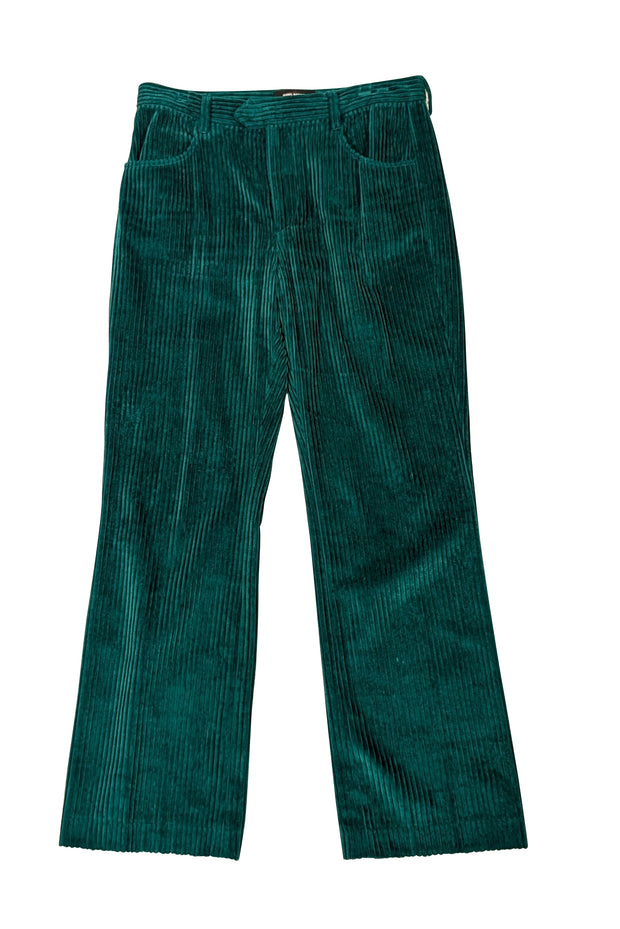 Isabel Marant - Green Corduroy Flare Leg Ankle "Mereo" Pants Sz 6 - Current Boutique