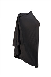 Roland Mouret - Black Pleated One Shoulder Shirt Sz 8