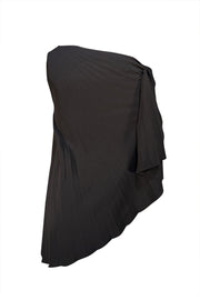 Roland Mouret - Black Pleated One Shoulder Shirt Sz 8