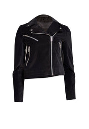 Rag & Bone - Black Velvet Moto Zipper Jacket Sz XS - Current Boutique
