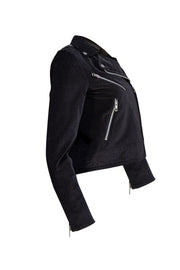 Rag & Bone - Black Velvet Moto Zipper Jacket Sz XS - Current Boutique