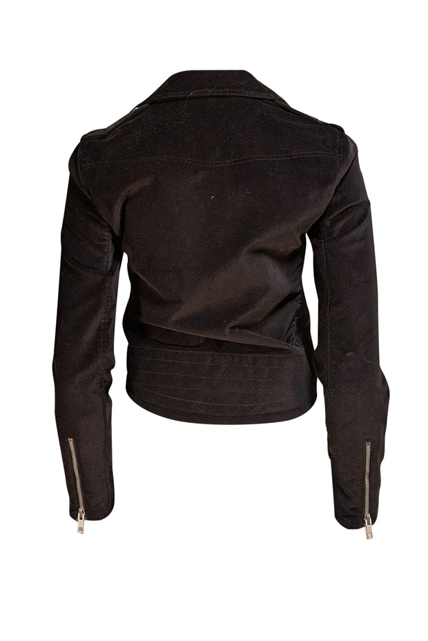 Rag & Bone - Black Velvet Moto Zipper Jacket Sz XS - Current Boutique