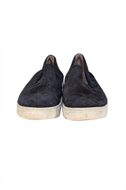 Prada - Black Suede Slip On Loafer Shoes Sz 7.5 - Current Boutique