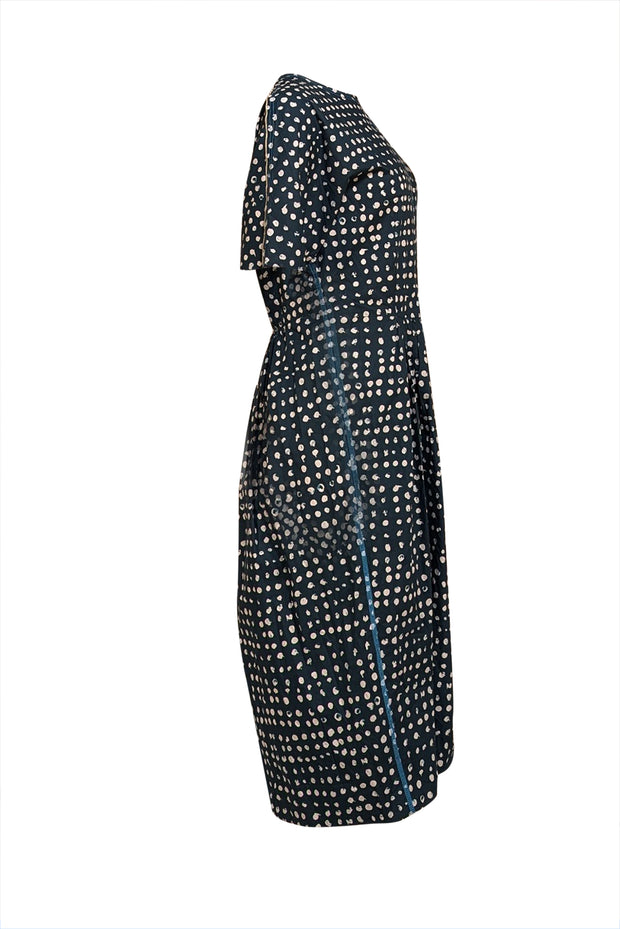 Marni - Dark Green & White Polka Dot Cotton Midi Dress Sz 6