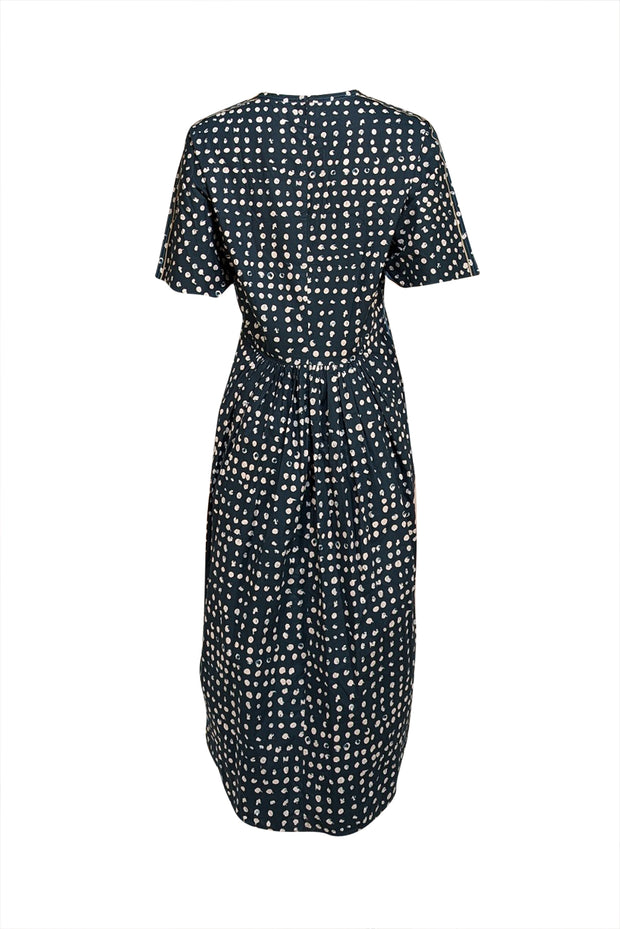 Marni - Dark Green & White Polka Dot Cotton Midi Dress Sz 6