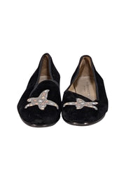 Stubbs & Wootton - Black Velvet Starfish Flats Sz 7 - Current Boutique