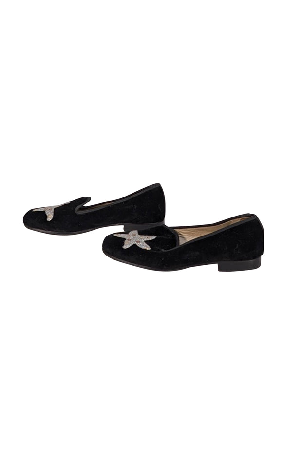 Stubbs & Wootton - Black Velvet Starfish Flats Sz 7 - Current Boutique
