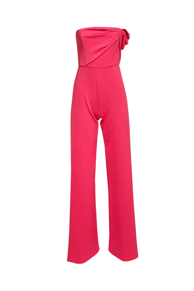 Black Halo - Hot Pink Divinia Strapless Jumpsuit Sz 2 - Current Boutique