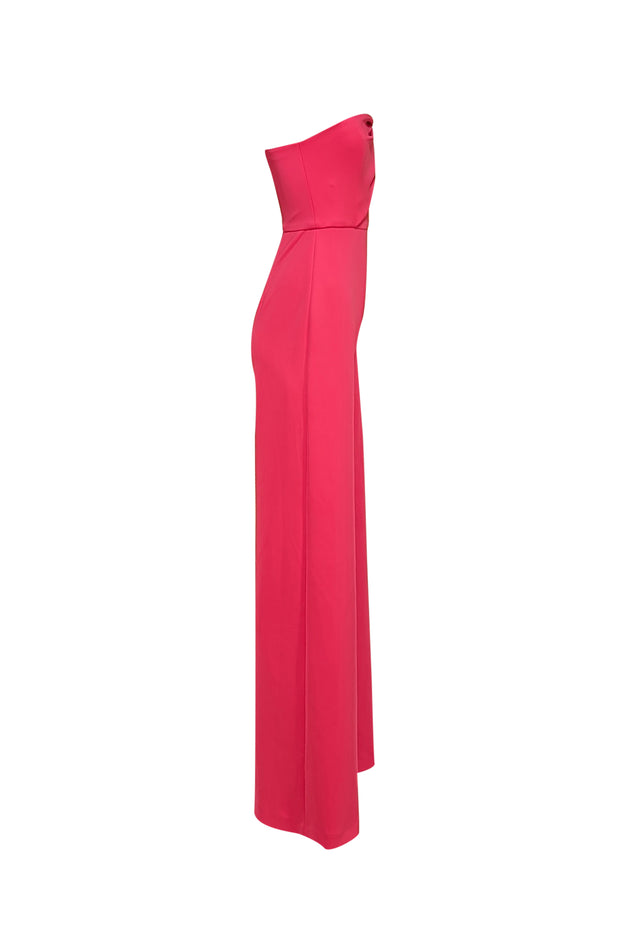 Black Halo - Hot Pink Divinia Strapless Jumpsuit Sz 2 - Current Boutique