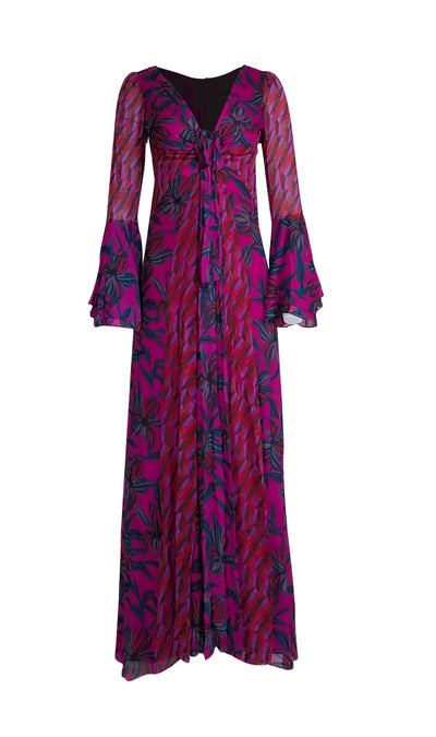 Diane von Furstenberg - Pink & Teal Print "Selena" Dress Sz 2 - Current Boutique