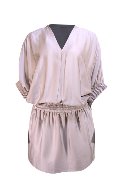 Diane von Furstenberg - Silver Silk Blend Elastic Waist Sz 0 - Current Boutique