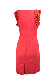 Trina Turk - Orange Ruffle Trim Sleeveless Sheath Dress Sz 6