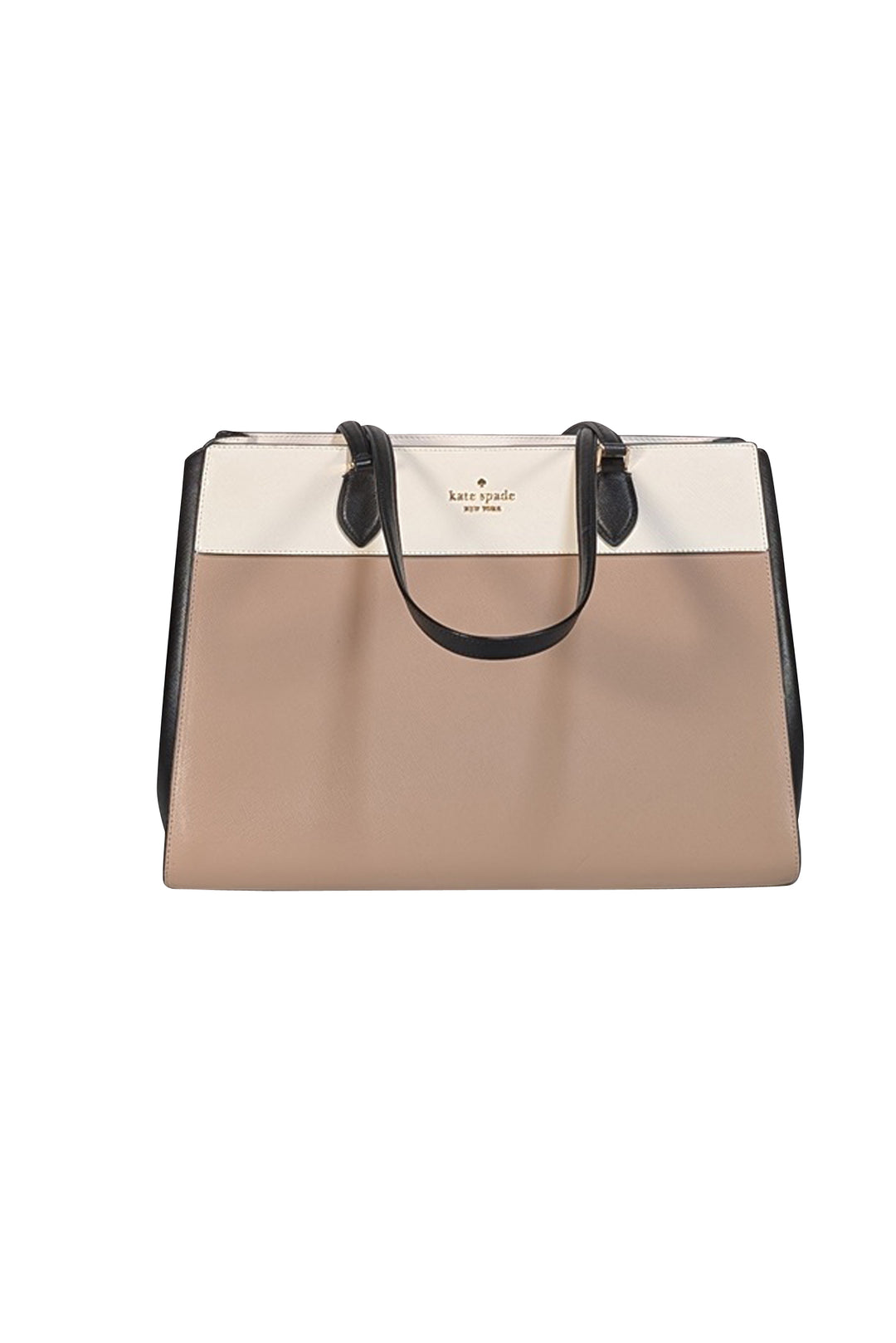 Kate Spade - Beige, Cream, & Black Saffiano Leather Tote Bag