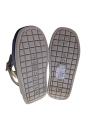 4CCCCEES - Pastel Pink, Navy, Silver, & Beige Strappy Platform Sandals Sz 7 - Current Boutique