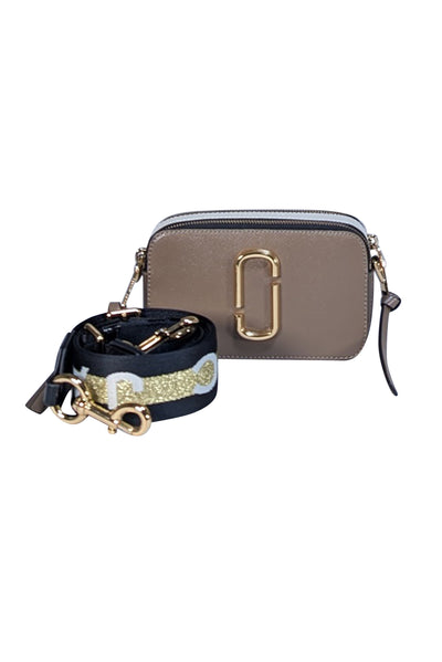Marc Jacobs - Dark Beige Saffiano Leather "Snapshot" Crossbody Bag - Current Boutique