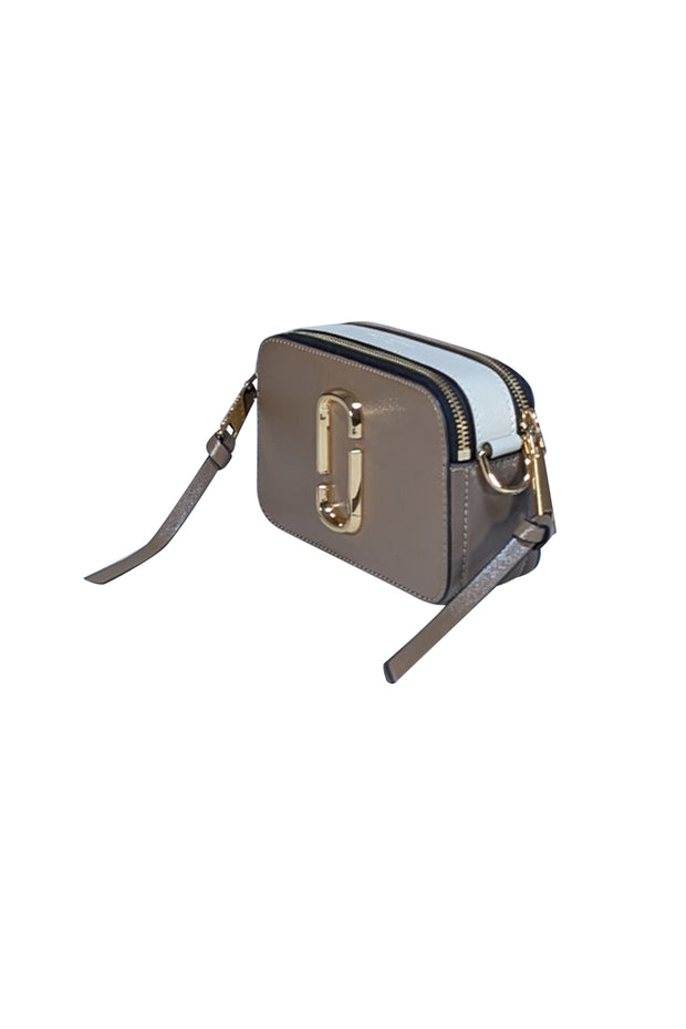 Marc Jacobs - Dark Beige Saffiano Leather "Snapshot" Crossbody Bag - Current Boutique