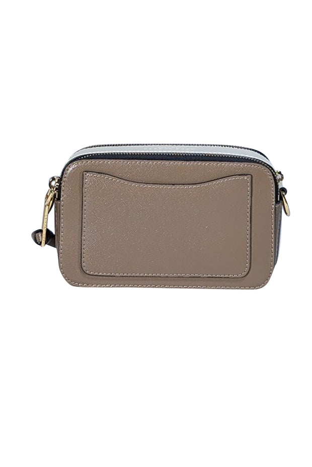 Marc Jacobs - Dark Beige Saffiano Leather "Snapshot" Crossbody Bag - Current Boutique